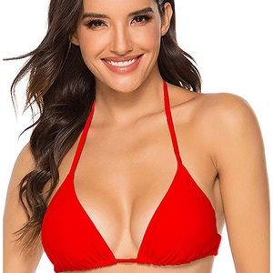 Red triangle Bikini Top